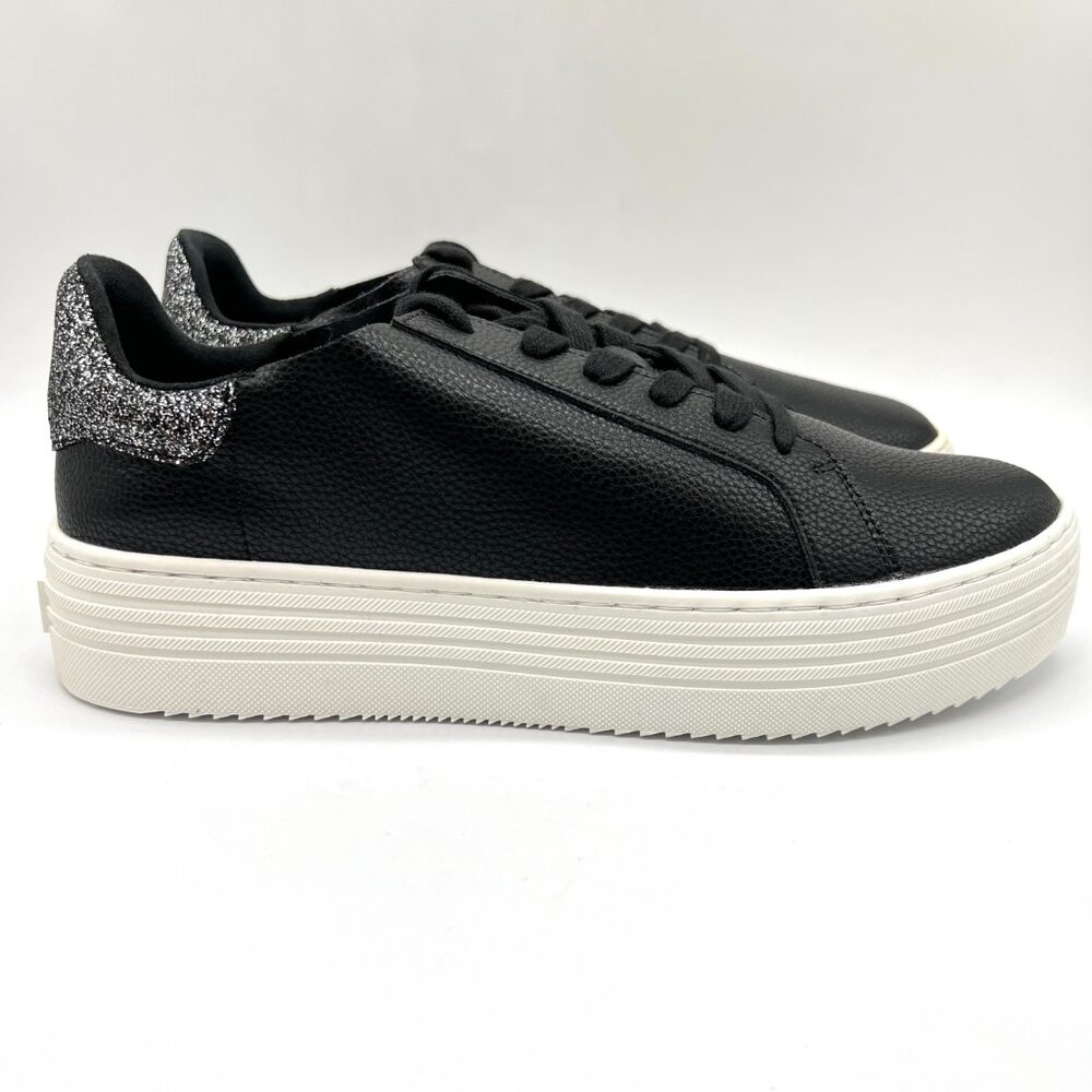 Joy Mangano Womens Size 10‎ Black Leather Sneakers Shoes